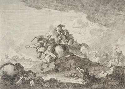 Lovassági roham, 18. század közepe-vége. alkotó: Francesco Giuseppe Casanova