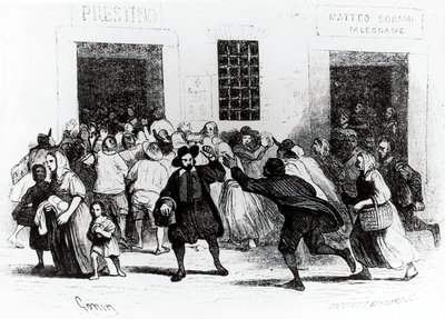 A mankók pékség kifosztása, epizód a Betrothedből, Alessandro Manzoni (1785-1873), illusztráció: Francesco Gonin (1808-1889) 1840-es kiadás alkotó: Francesco Gonin