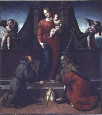 Madonna and Child with St. Francis and St. Zenobius alkotó: Francesco Granacci