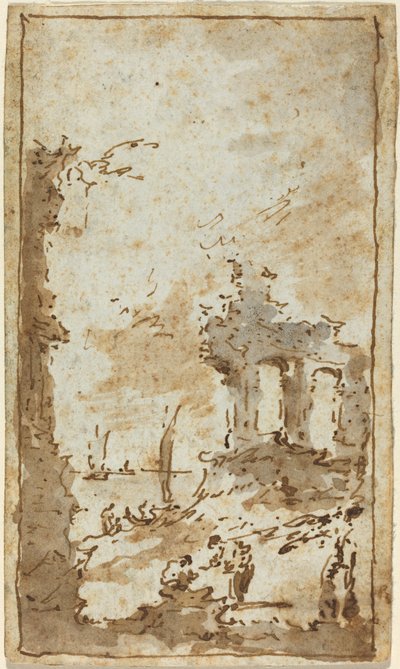 Romok Capriccioja a lagúnánál alkotó: Francesco Guardi