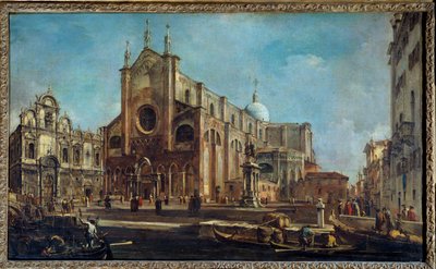 A Giovanni és Paolo templom Campo a velencei Scuola di San Marco-val 1766-1770 körül. Francesco Guardi festménye alkotó: Francesco Guardi