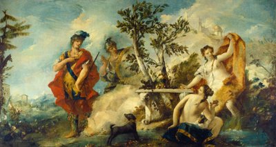 Carlo és Ubaldo, akik ellenállnak Armida nimfáinak varázsának, 17501755 alkotó: Francesco Guardi
