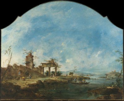 Fantázia tájkép alkotó: Francesco Guardi