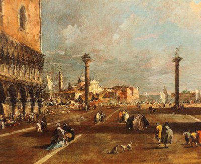 Piazza San Marco a San Giorgio Maggiore felé, Francesco Guardi (1712-1793), olaj, vászon, 45x72 cm alkotó: Francesco Guardi