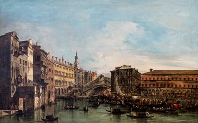 Rialto-híd, 1754 után (olaj, vászon) alkotó: Francesco Guardi