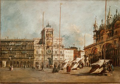 San Marco, Velence, óratoronnyal (olaj, vászon) alkotó: Francesco Guardi