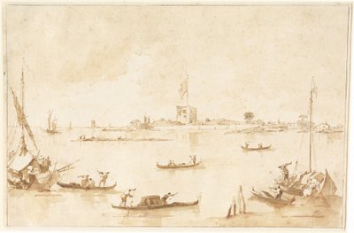San Andrea erődje a lagúnából alkotó: Francesco Guardi
