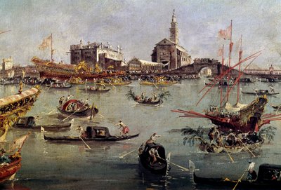 A dózse a Bucentauruson (Bucentoro) San Nicoloban Lidótól Velencéig, Francesco Guardi (1712-1793) Mennybemenetele Napi festménye, 18. századi Párizs, Louvre Múzeum. alkotó: Francesco Guardi