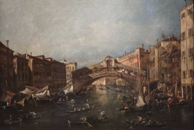 A velencei Rialto kilátása a Canal Grande felől alkotó: Francesco Guardi