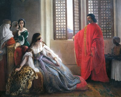 Caterina Cornaro hírt kap a ciprusi királynő lefoglalásáról alkotó: Francesco Hayez