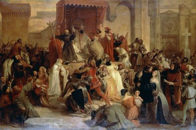 II. Urbán pápa az első keresztes hadjáratot hirdeti a clermonti téren alkotó: Francesco Hayez