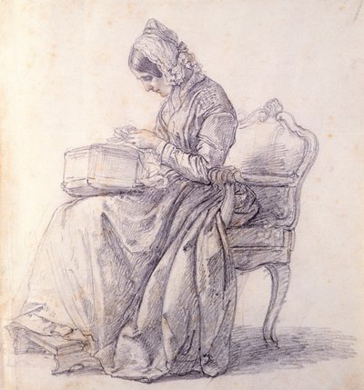Feleségének portréja, Francesco Hayez (1791-1882), rajz alkotó: Francesco Hayez
