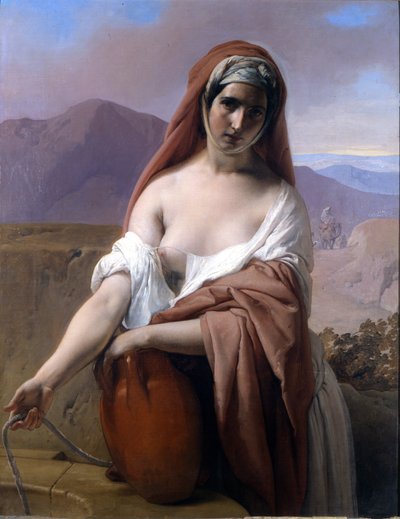 Rebeka a kútnál. Francesco Hayez festménye. Brera Akadémia. Milánó alkotó: Francesco Hayez