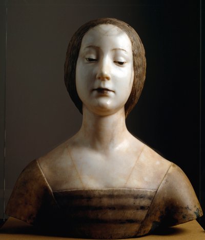 Aragóniai Izabella néven ismert nő mellszobra alkotó: Francesco Laurana