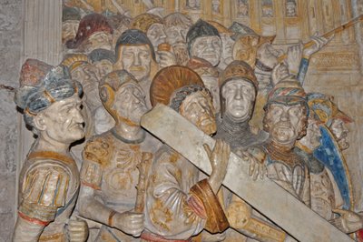 Franciaország, Avignon, Palace des Papes (1334), Francesco Laurana által az avignoni Celestine-kolostor keresztútjának márványfaragása (megbízva 1478) alkotó: Francesco Laurana