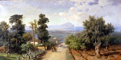 Palermo környéke. F. Lojacono festménye alkotó: Francesco Lojacono