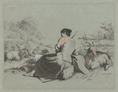 Ülő pásztorlány, 1762. alkotó: Francesco Londonio