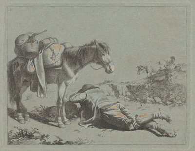Pásztor nyugalomban egy falka ló közelében, c. 1762. alkotó: Francesco Londonio