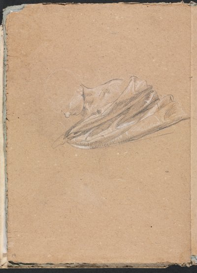 Verona vázlatfüzet: Fej és váll drapériával, 14. oldal, 1760. alkotó: Francesco Lorenzi