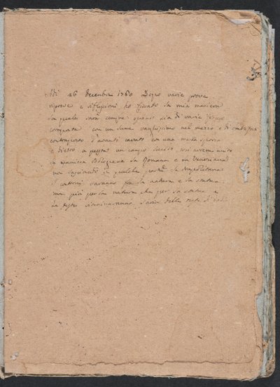 Verona vázlatfüzet: Felirat 1. oldal, 1760. alkotó: Francesco Lorenzi