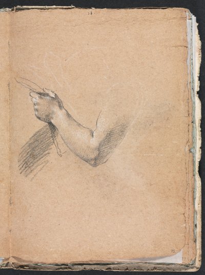Verona vázlatfüzet: Bal kar és kéz 75. oldal, 1760. alkotó: Francesco Lorenzi