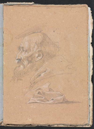 Verona vázlatfüzet: Szerzetes profilban drapériával 87. oldal, 1760. alkotó: Francesco Lorenzi