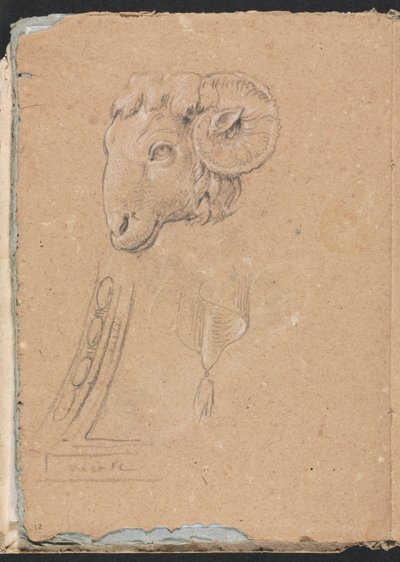 Verona vázlatfüzet: Kos feje 12. oldal, 1760. alkotó: Francesco Lorenzi