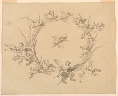 Rajz, tanulmány freskódíszítéshez, Quirinal palota, Róma, 1815-16 alkotó: Francesco Manno