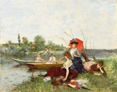 Csónakázó buli, alkotó: Francesco Miralles Galaup