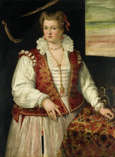 Egy nő portréja mókussal alkotó: Francesco Montemezzano