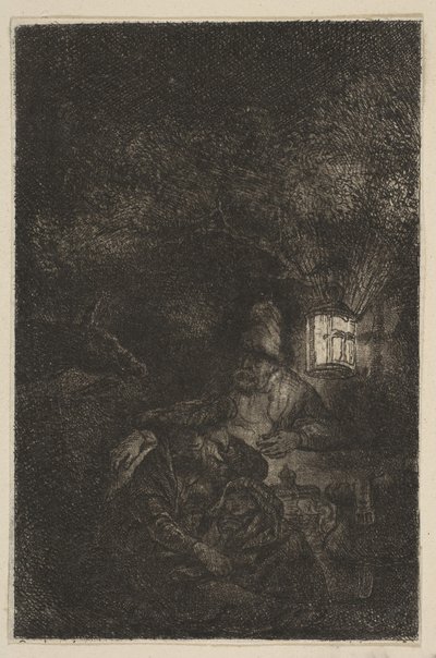 The Rest on the Flight to Egypt: A Night Piece fordított másolat, 18. század vége-19. század közepe. alkotó: Francesco Novelli