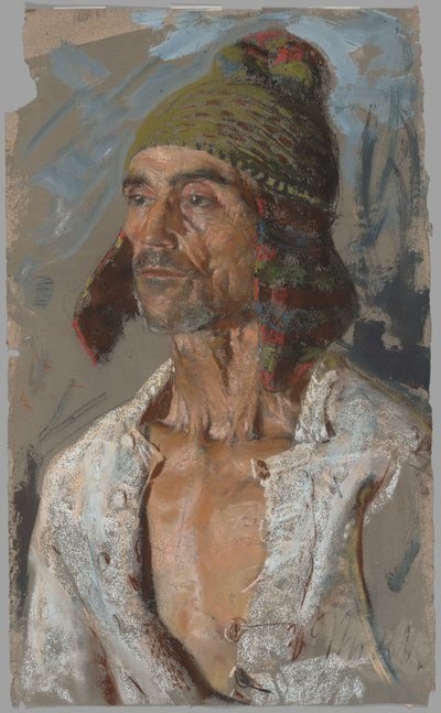Egy pásztor (tanulmány a „fogadalomhoz”) (recto); Kisbabát tartó nő (A fogadalom című tanulmány) (fordítva) alkotó: Francesco Paolo Michetti