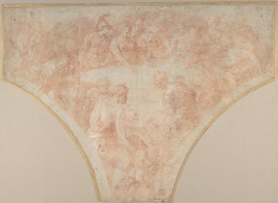 A viszály almája, amelyet Eris dobott Peleusz és Thetis házasságán: Tanulmány a freskóhoz..., 1504-70. alkotó: Francesco Primaticcio