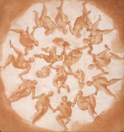 Az Órák tánca és három puttó cornucopiae-val alkotó: Francesco Primaticcio