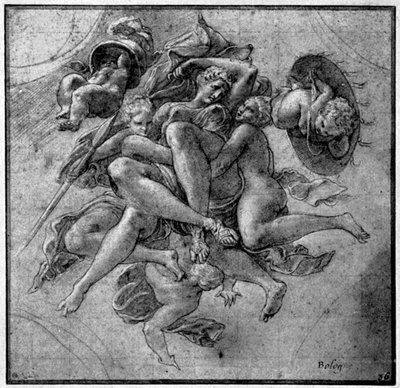 Tervezés az Ulysses Gallery számára, Fontainebleau, 1540-es évek, 1926 alkotó: Francesco Primaticcio