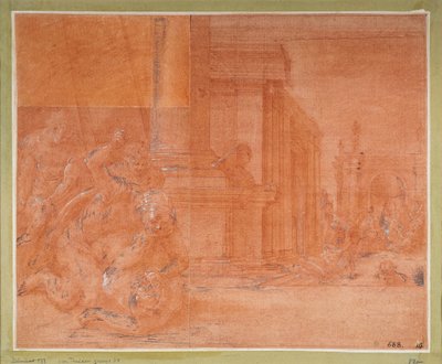 Odysseus bekämpft den Bettler Irus alkotó: Francesco Primaticcio