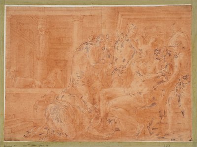 Odysseus wäscht seine Hände alkotó: Francesco Primaticcio