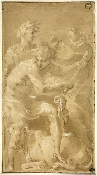 Egy bika feláldozása alkotó: Francesco Primaticcio