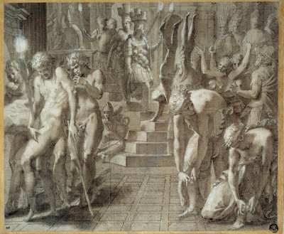 A Persepolis Masquerade. Francesco Primaticcio rajza, az úgynevezett The Primatice (1504-1570) alkotó: Francesco Primaticcio