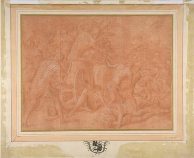 Ulysses és társai a Cicones elleni harcban Ismaros városa előtt, Tanulmány..., 1555-60. alkotó: Francesco Primaticcio