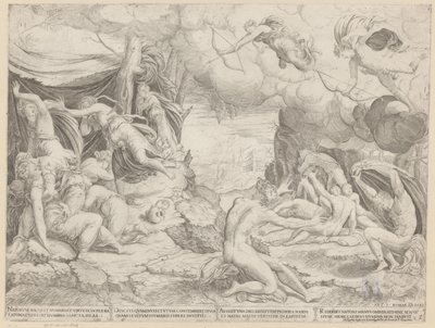Apollo és Diana megöli Niobe gyermekeit alkotó: Francesco Salviati