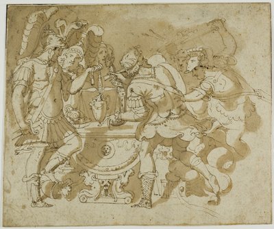 Camillus megtámadja Brennus-t alkotó: Francesco Salviati