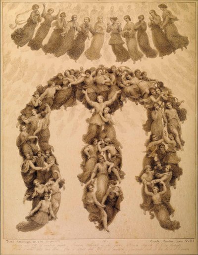Illusztráció Dante Alighieri Isteni színjátékához Paradiso XVIII. ének alkotó: Francesco Scaramuzza