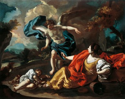 Hagar és Ismael, Francesco de Mura (1696-1782), olaj, vászon, 73x98 cm alkotó: Francesco Solimena