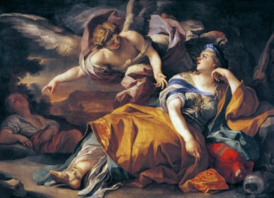 Hagar és az angyal, Francesco Solimena (1657-1747), olaj, vászon alkotó: Francesco Solimena