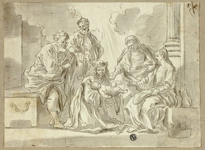Szent család a szentekkel alkotó: Francesco Solimena