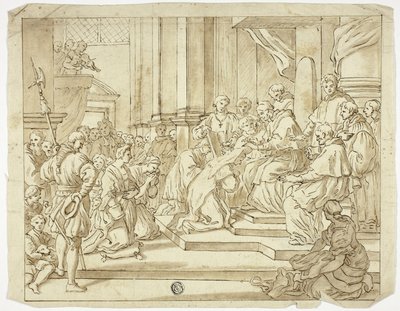 Pápa áldás apáca alkotó: Francesco Solimena