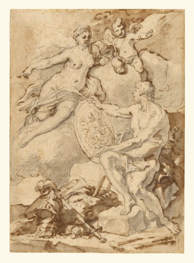 Vénusz átveszi Vulkántól Aeneas fegyvereit alkotó: Francesco Solimena