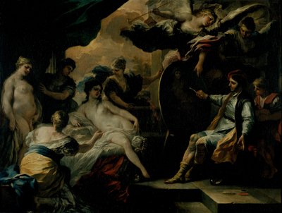 Zeuxis és a Croton lányai (olaj, réz) alkotó: Francesco Solimena