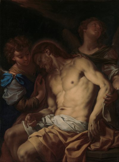 Halott Krisztus Angyalok által támogatott, kb. 1710. alkotó: Francesco Trevisani